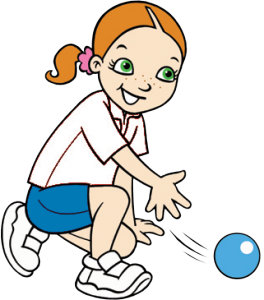 girl rolling ball